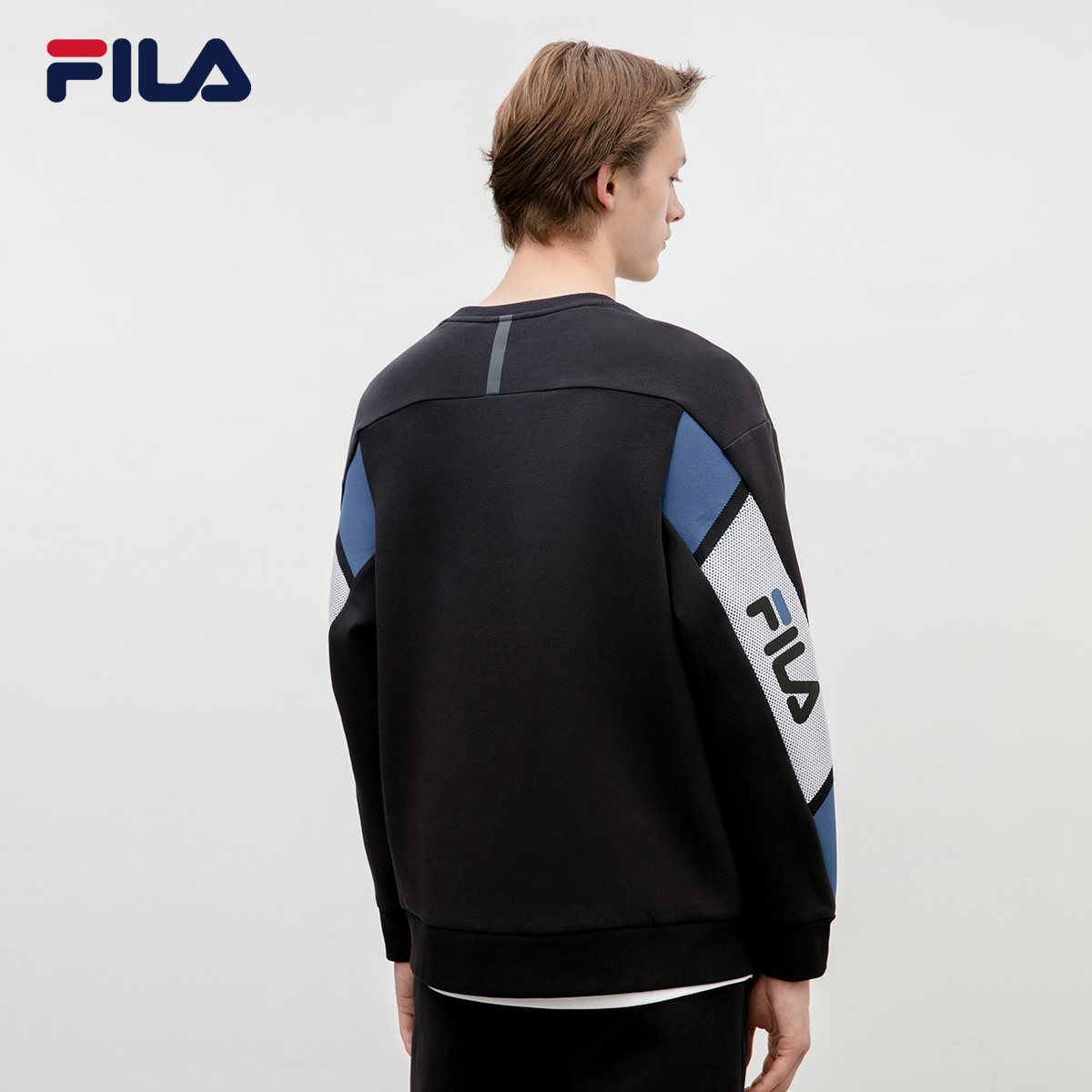 fila 斐乐官方男子卫衣 2019秋季新款运动宽松针织套头衫男卫衣
