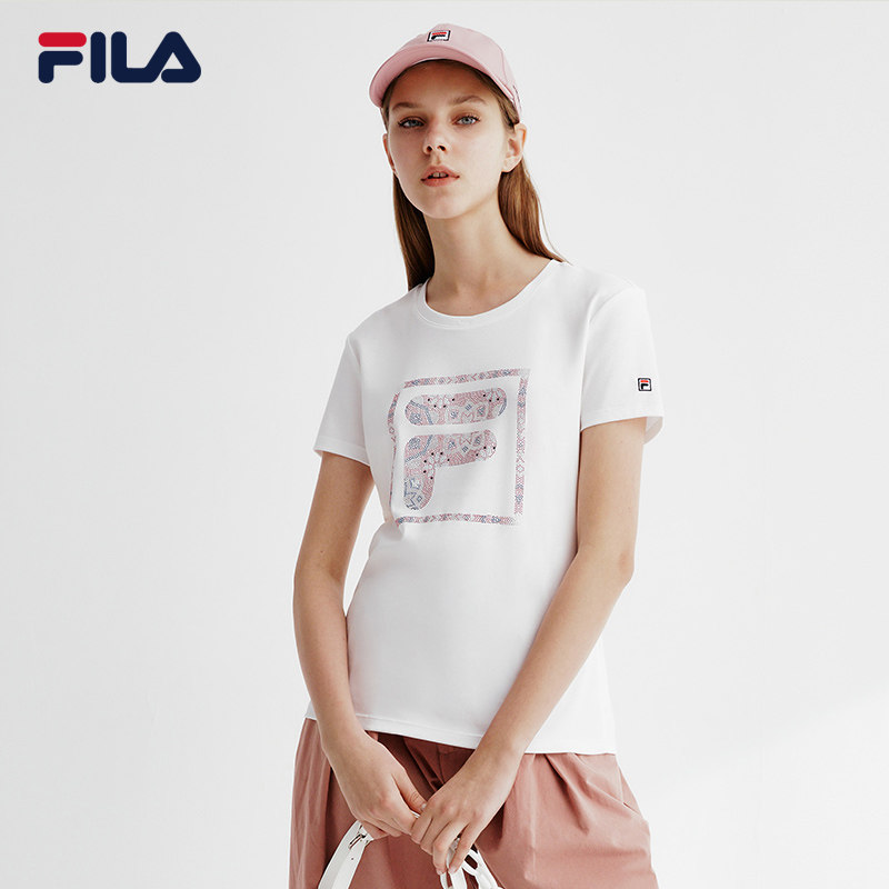 fila 斐乐 女子短袖t恤2020夏新款百搭时尚潮流简约运动女t恤