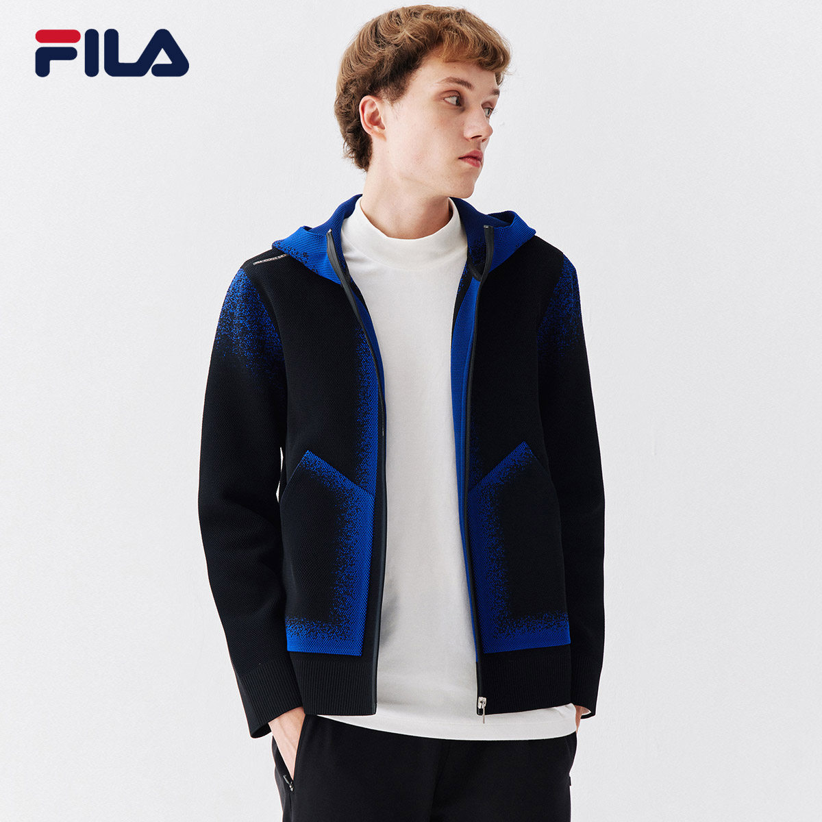 编织fila斐乐男士2020秋季新款商务休闲舒适运动毛衣