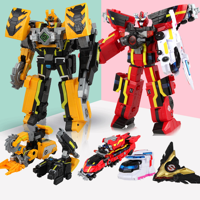 巨神战击队玩具儿童合体变形机器人机甲冲锋战机王太阳儿童机器人