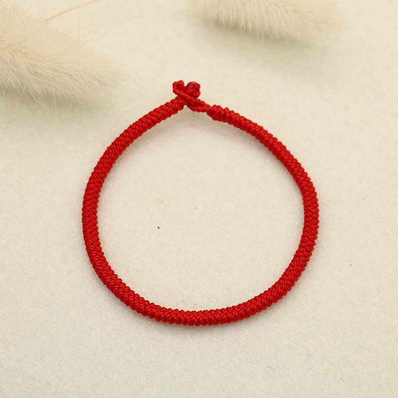 肖战同手工编织虎年本命年九乘金刚结红超细手绳脚绳