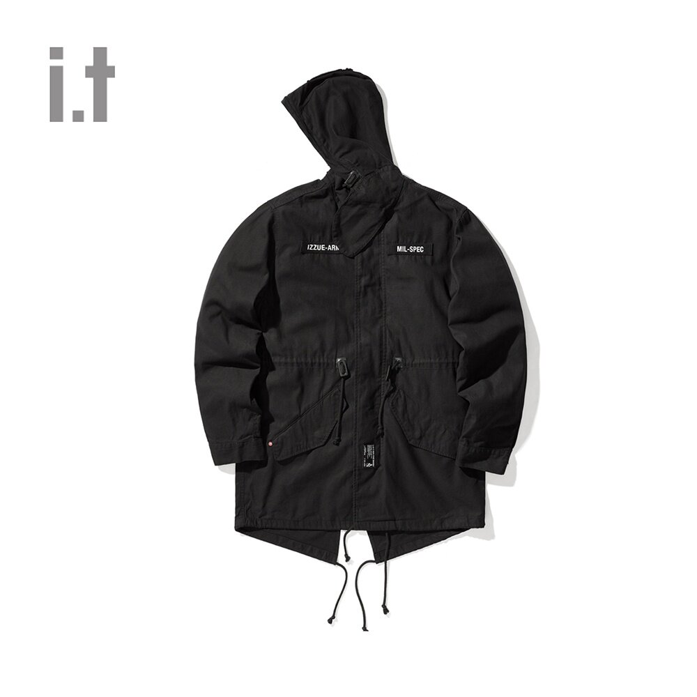 itizzue男装棉服外套潮流印花连帽抽绳7136f9d棉衣