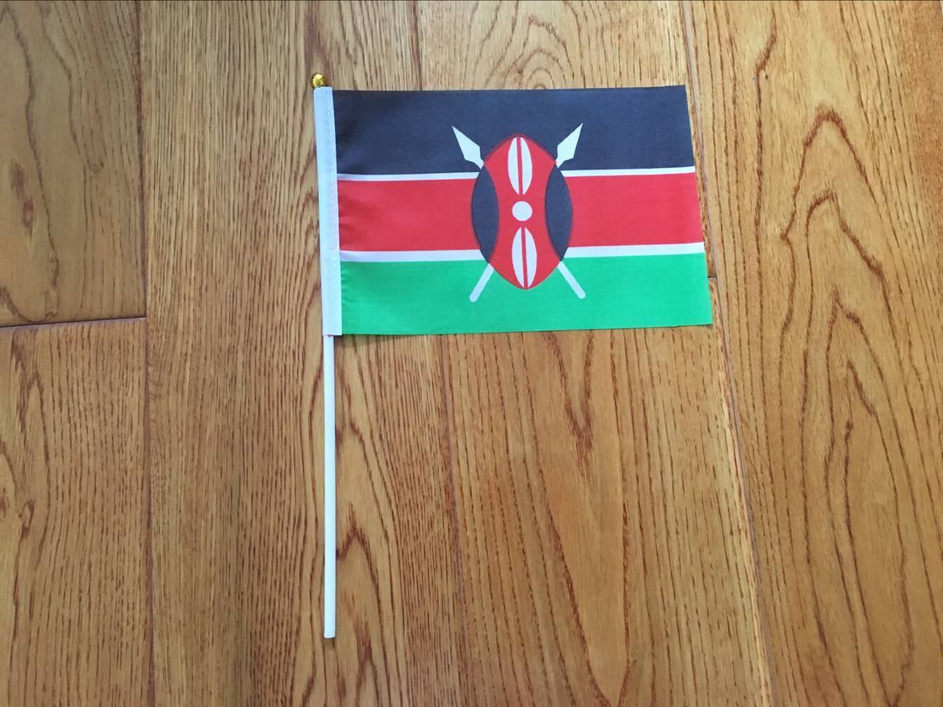 国旗4号肯尼亚串旗办公桌旗手手摇小国外国旗帜旗帜