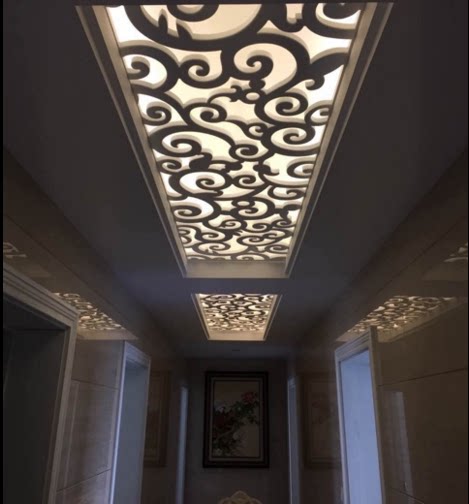欧式祥云pvc木塑密度板隔断吊顶背景墙玄关镂空通花板