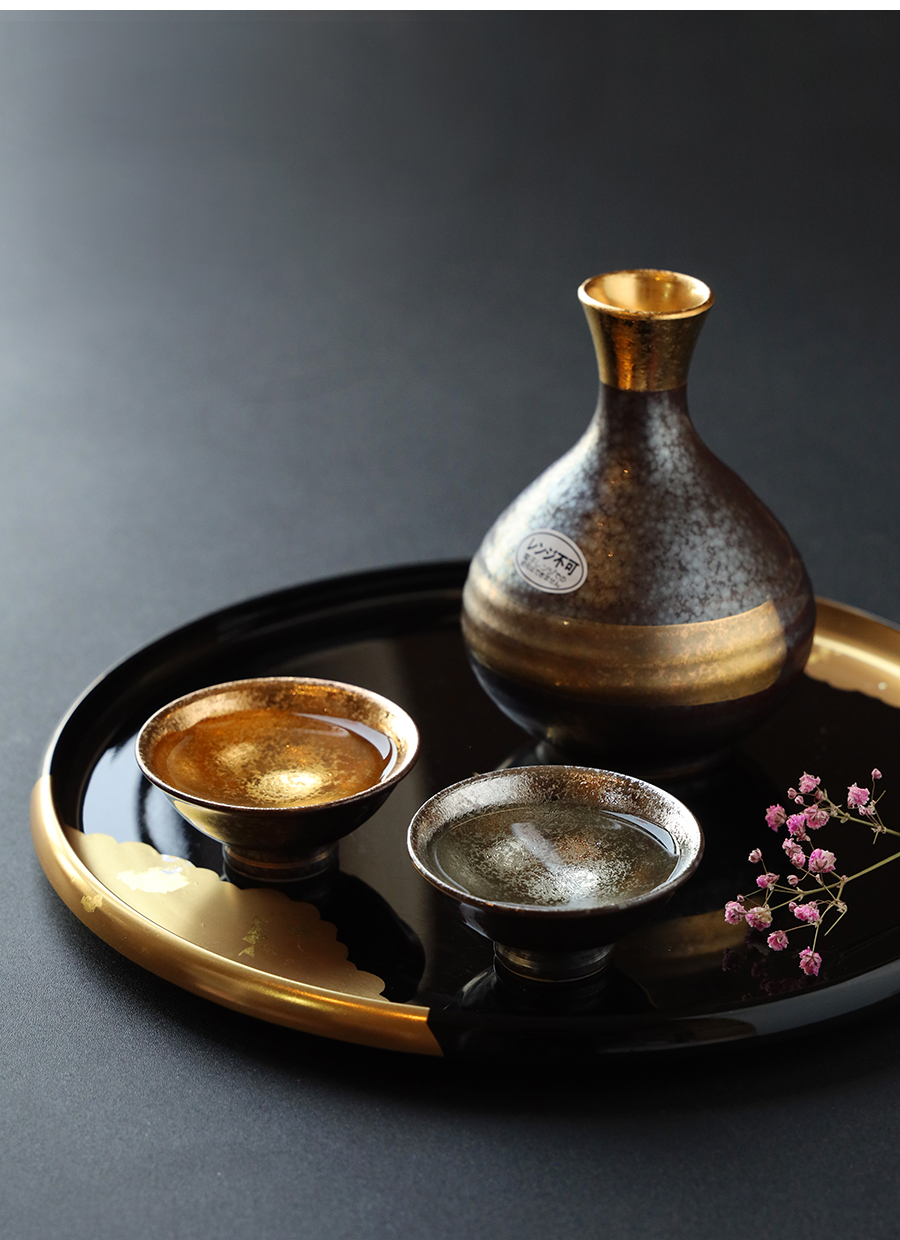 酒壶清酒茶杯日式套装白酒壶日本进口银彩金银彩家用酒壶