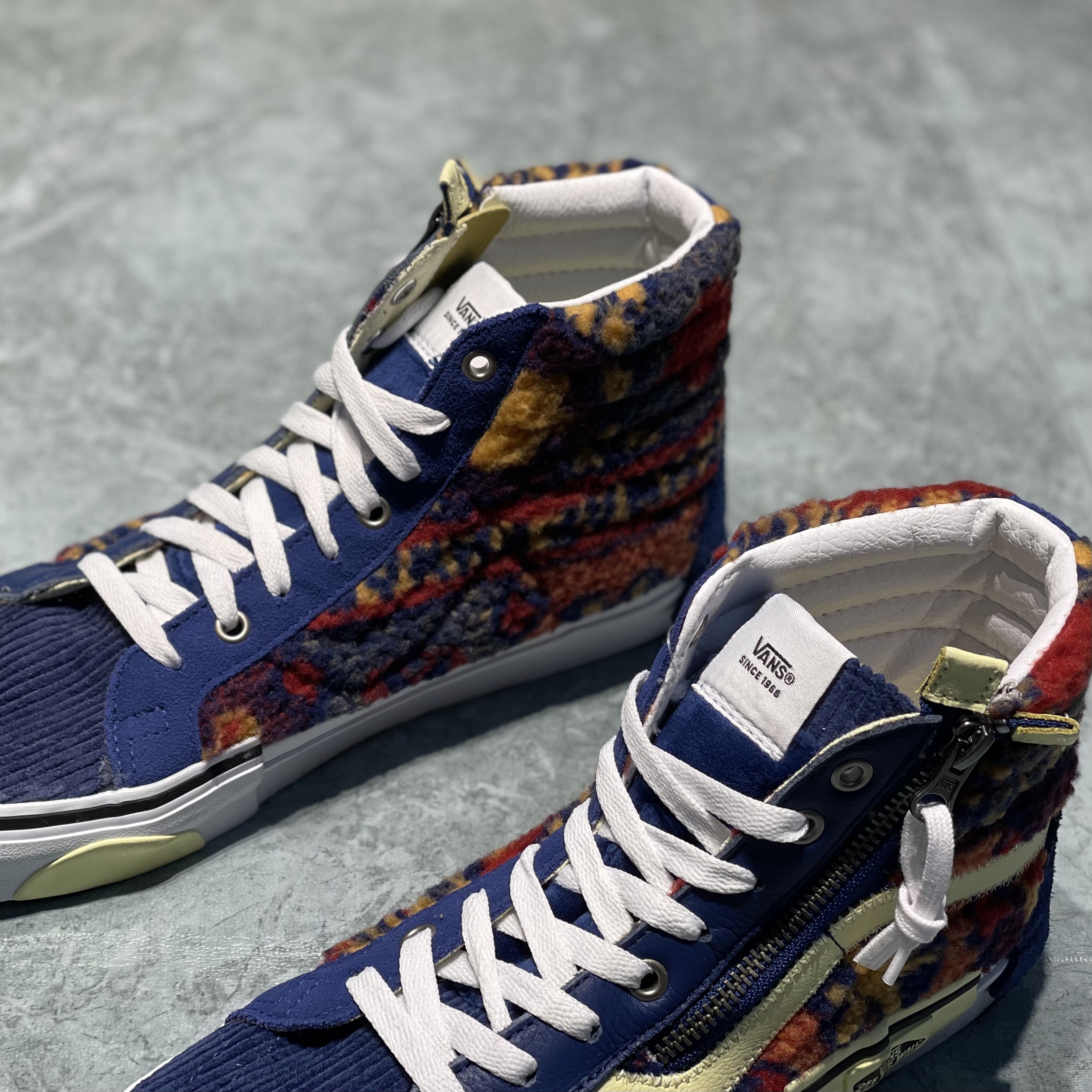 vans范斯男女鞋sk8-hi冬季解构羊羔绒撞色帆布鞋子板鞋