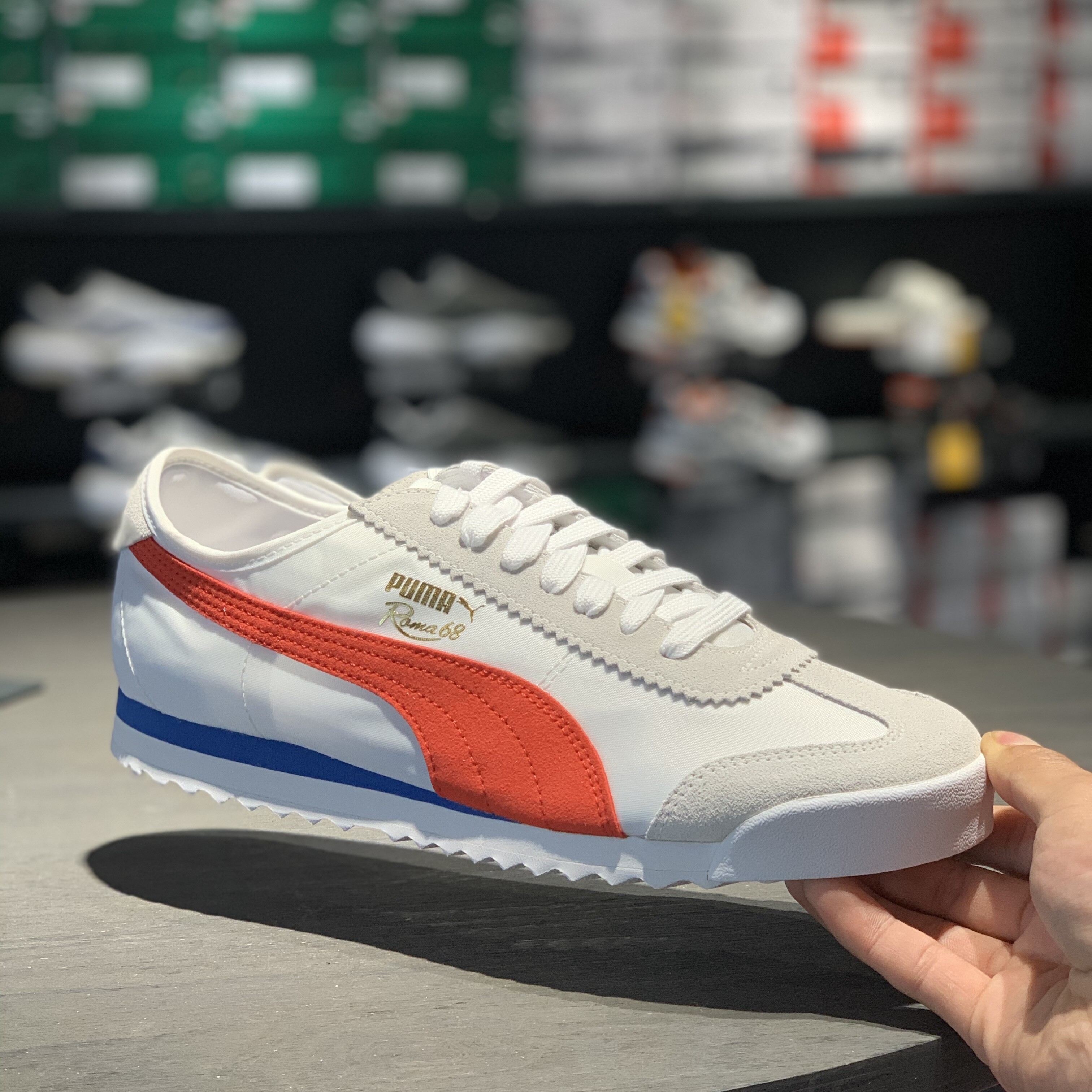 puma彪马男鞋2021夏季新款低帮红蓝拼接复古运动休闲鞋
