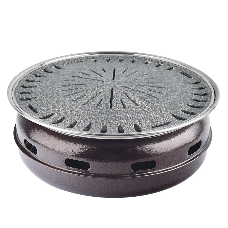 烧烤烤炉无烟商用圆形家用不烤肉大号煎肉锅木炭烧烤炉