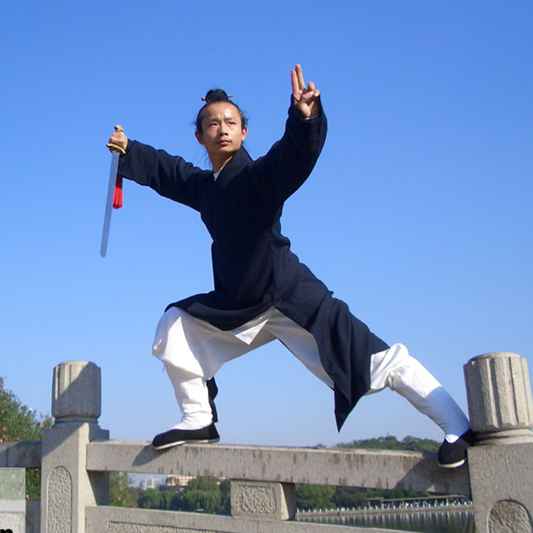 道袍武当长袍道服太极剑练功太极武术道士服斜太极服