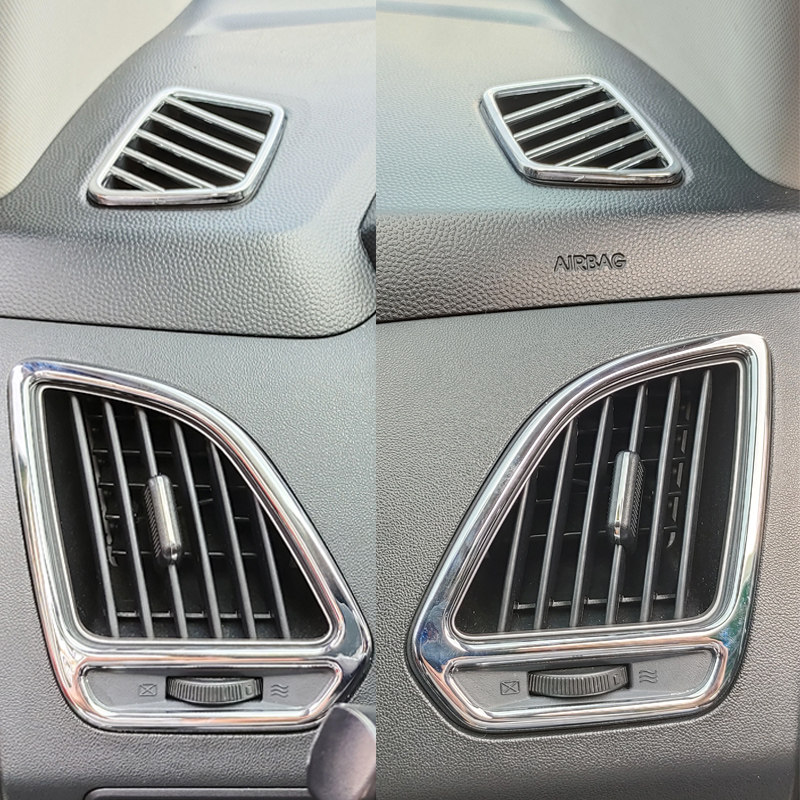 适用于现代1017年ix35改装桃木内饰中控通风口碳纤维汽车贴片