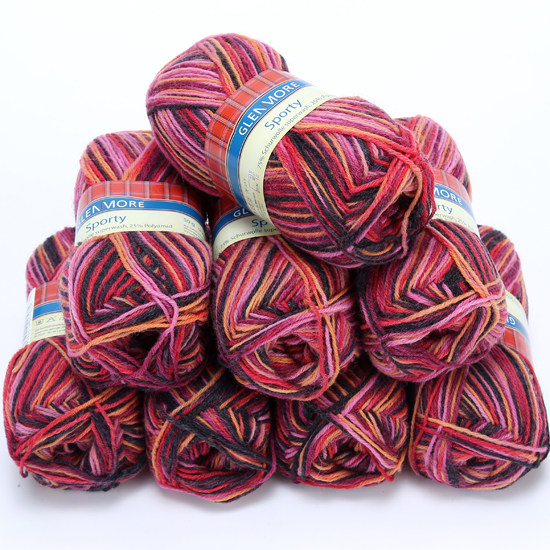 花色羊毛线 毛线花式绒中粗手编婴儿线彩色染花色羊毛线50克 毛线