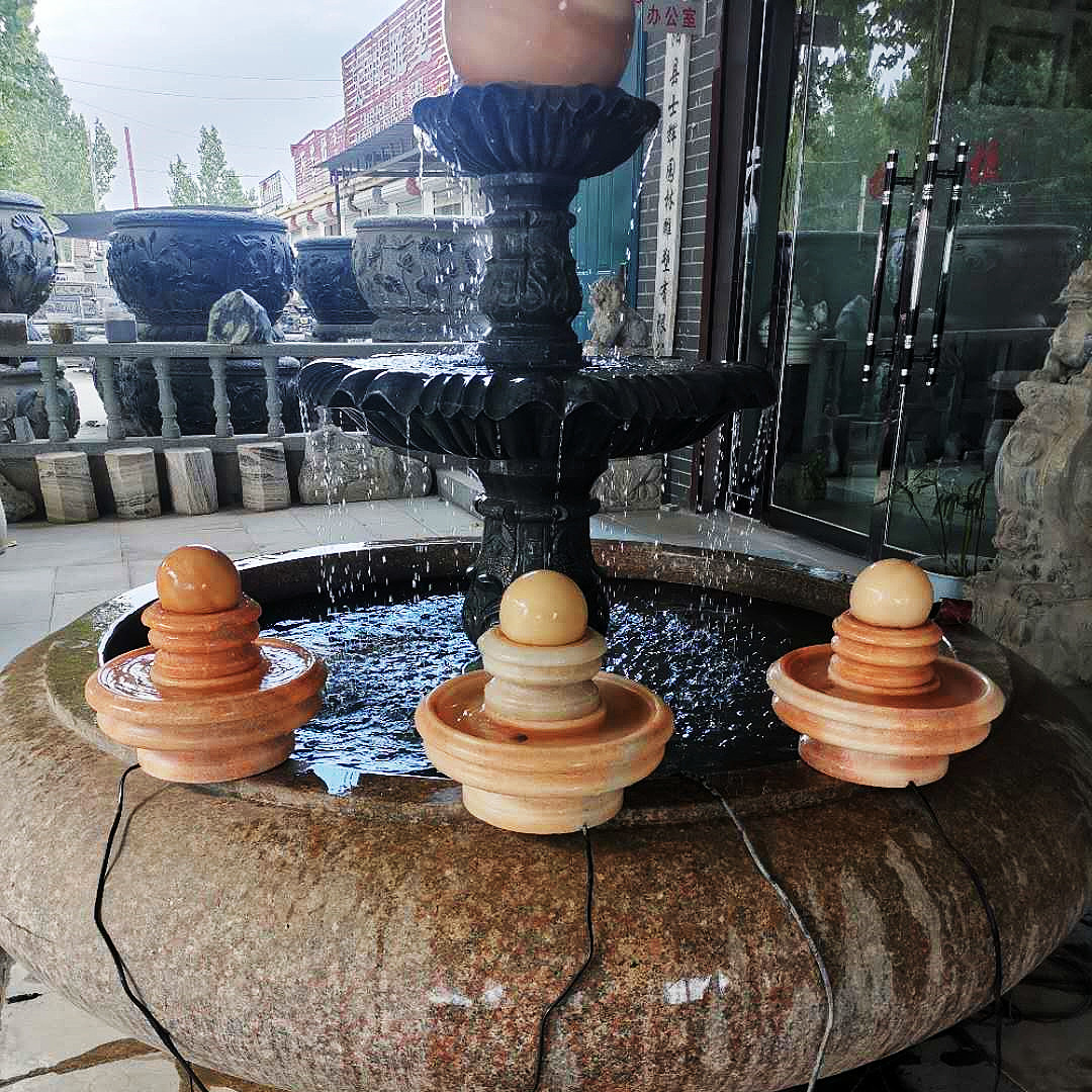 假山流水石雕喷泉庭院鱼池小区户外大型喷水池石雕