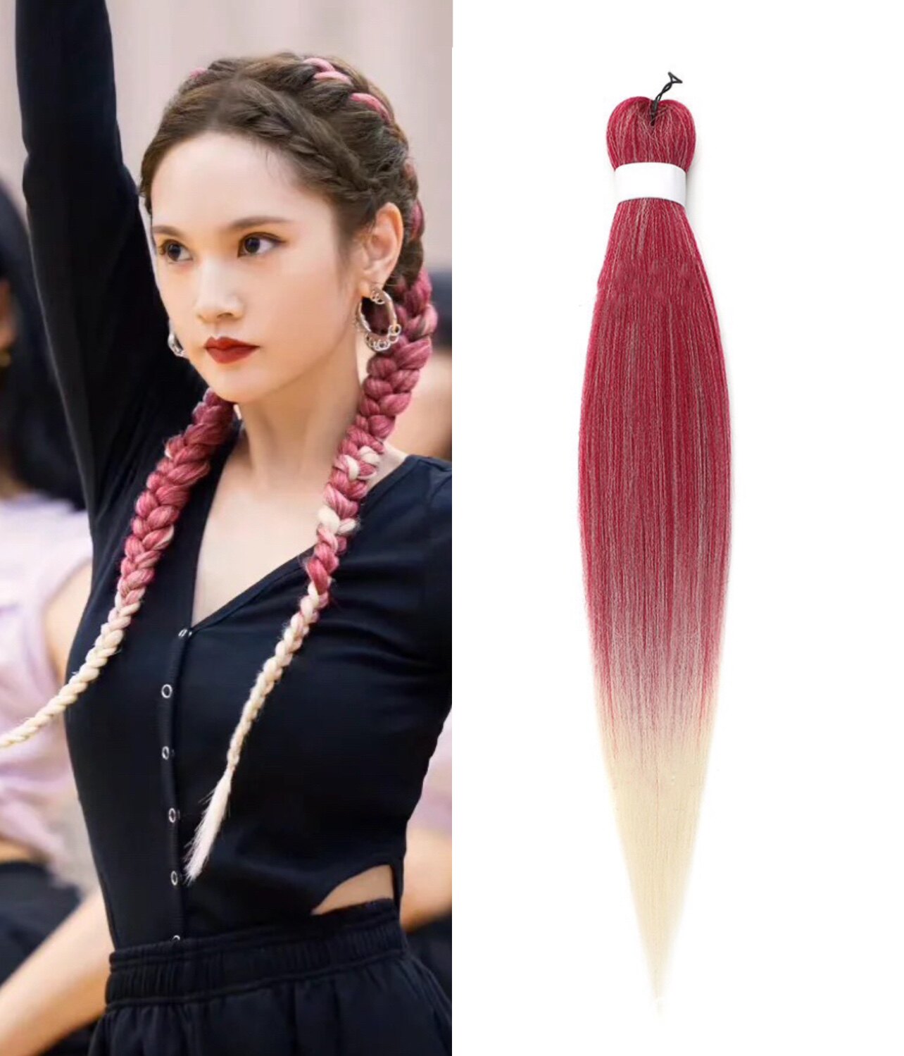 彩色假发脏辫网红编发三亚辫子曾鹿儿冲浪拳击发饰