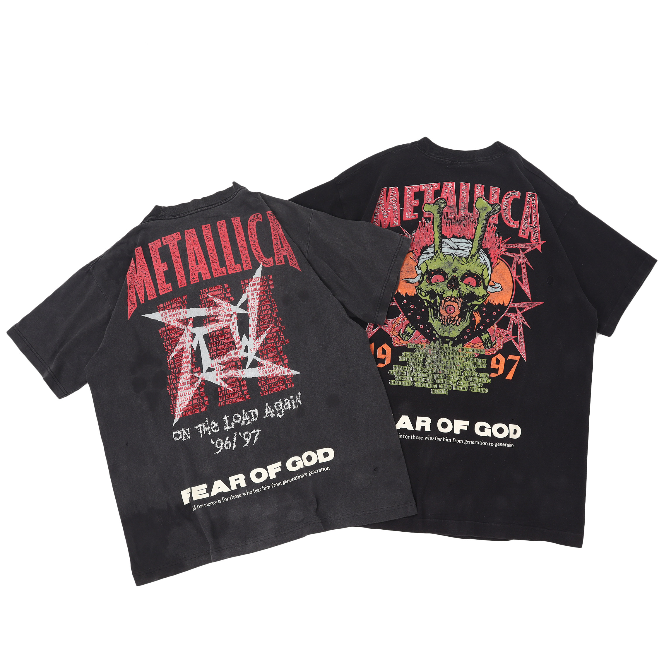 sytmfog独家fearofgod风格metallica乐队vintaget恤