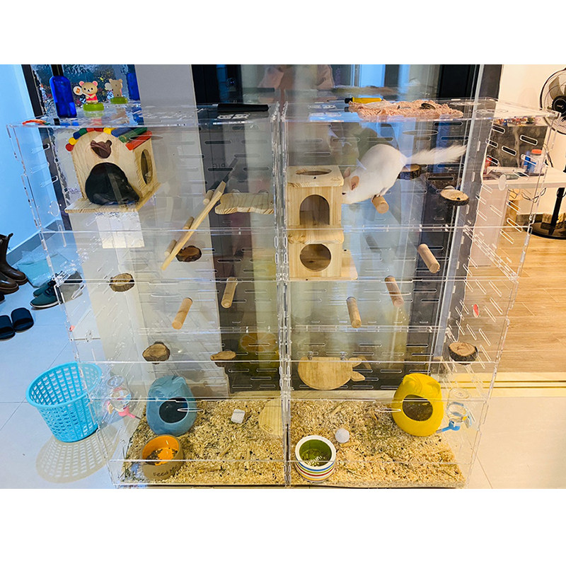 笼子别墅龙猫亚克力透明笼爱宠物小蜜袋鼯鼠仓鼠笼子