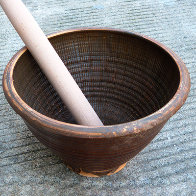 特大老式擂钵擂茶钵家用捣蒜臼子擂辣椒擂米糊家用手工传统研磨器