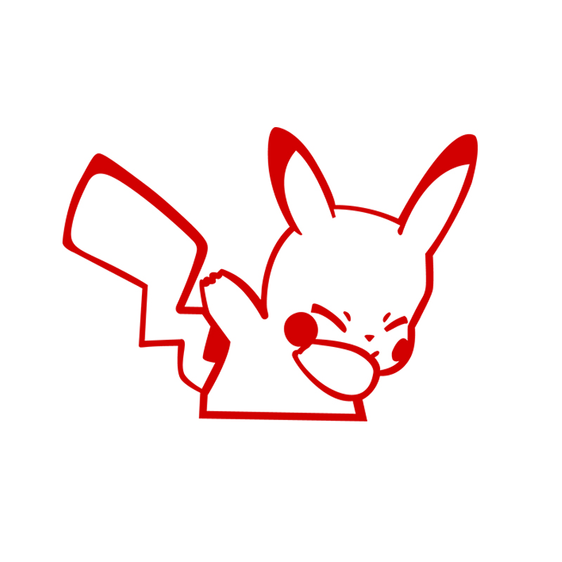 车贴皮卡丘镭射七彩个性汽车装饰镂空反光车身油箱汽车装饰贴