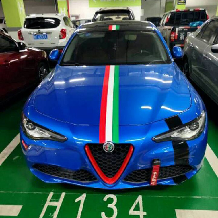 新款阿尔法罗密欧stelvio车贴拉花汽车贴纸车身机彩条汽车装饰贴