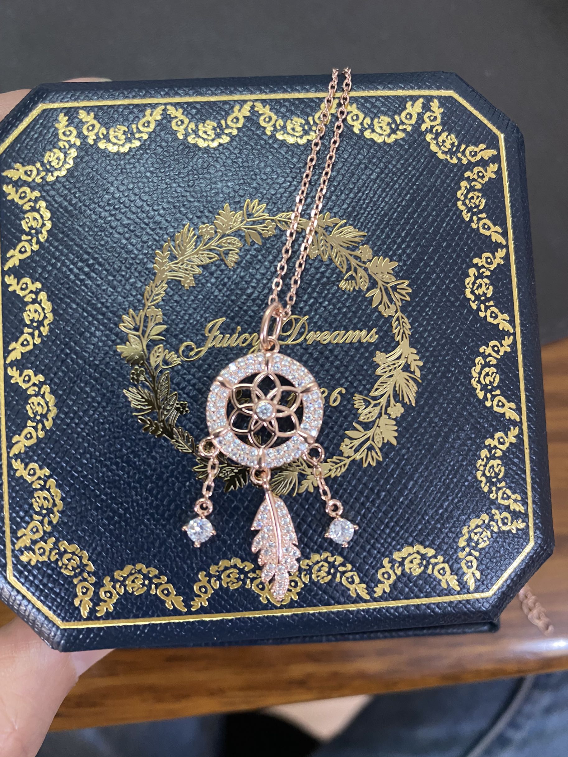 幸运轻奢设计师复古juicydreams捕梦网许愿成真项链项链