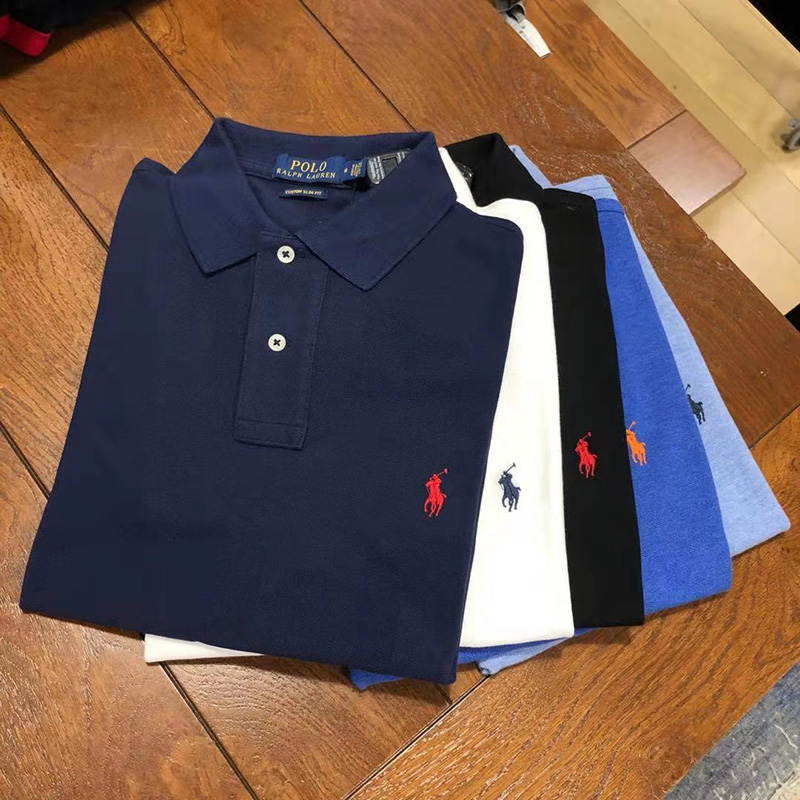 RALPH LAUREN男青年夏季商务休闲POLO衫全棉短袖修身翻领T恤纯色