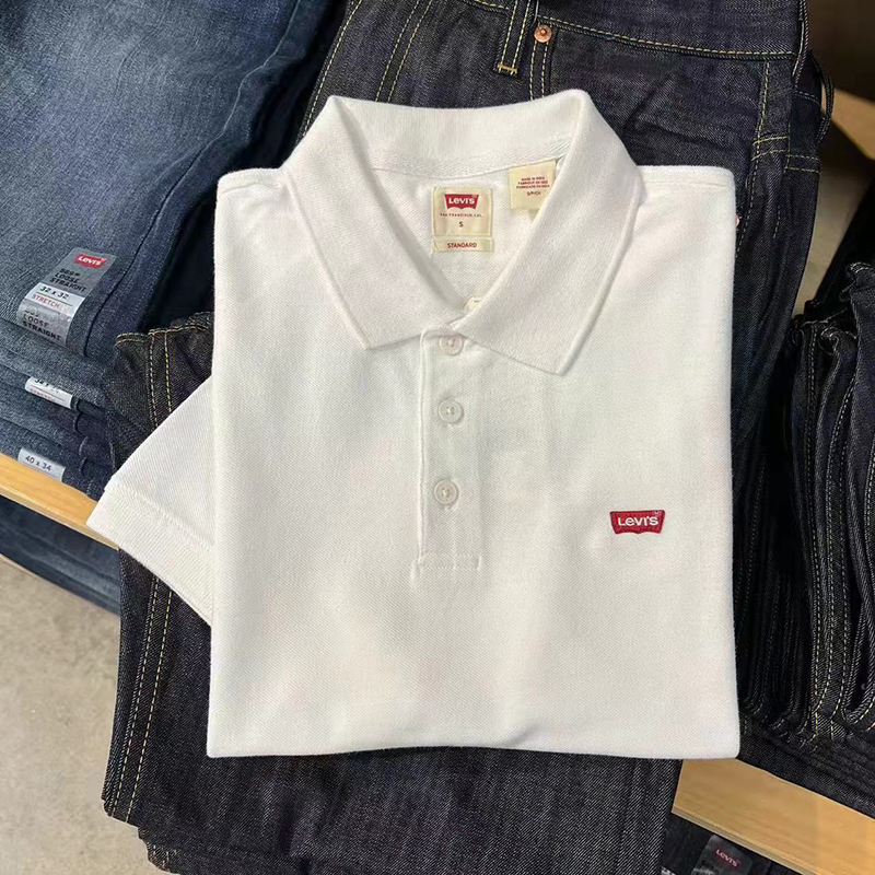 Levi's李维斯男青年休闲POLO衫纯色翻领短袖全棉T恤简约新款夏季