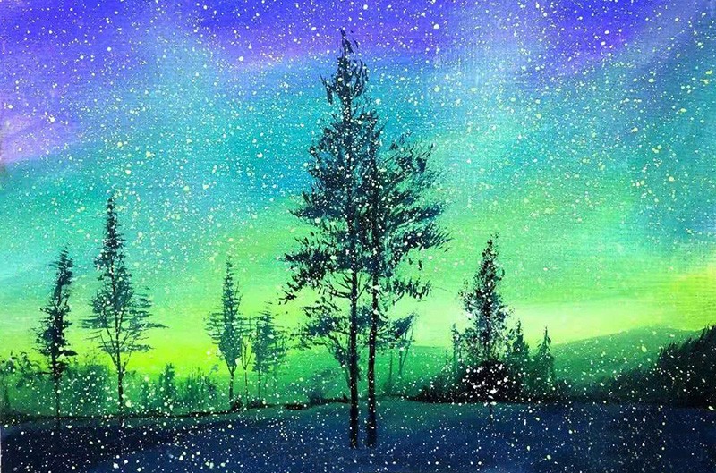 色彩美术水粉课程油画丙烯教程基础基础色风景画设计素材