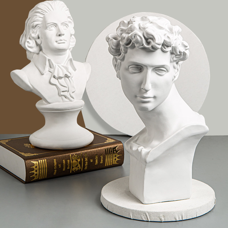左绘小卫石膏头像雕塑雕像树脂北欧欧风摆件石膏像