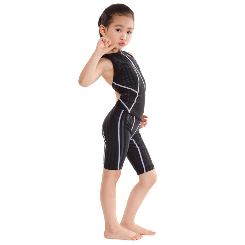 泳衣英发女童中脚儿童水线游泳训练宝宝泳装连体泳衣