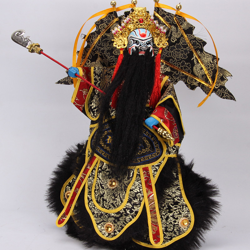 周仓新款布袋漳州花脸纹理爆裂爱将周将军关羽木偶