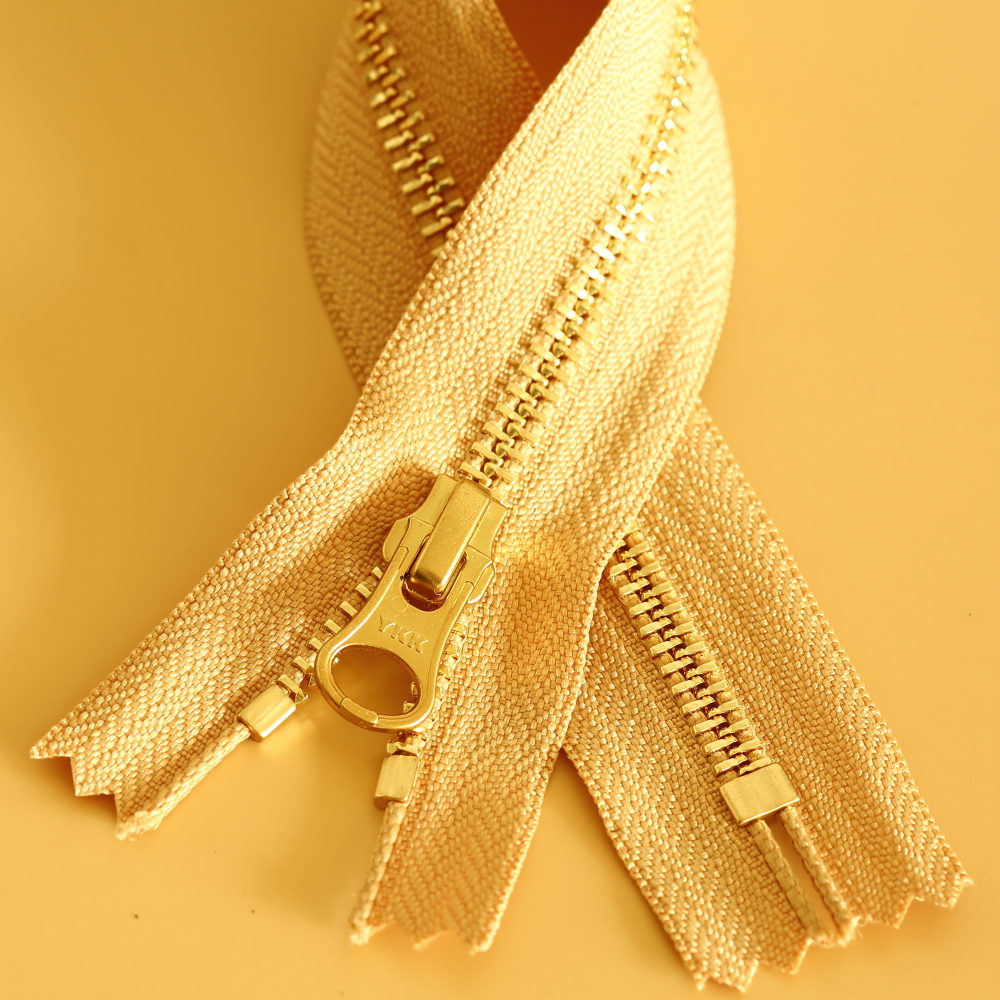 正品ykkeverbright闭尾金牙5号da8lh拉头金属拉链拉链