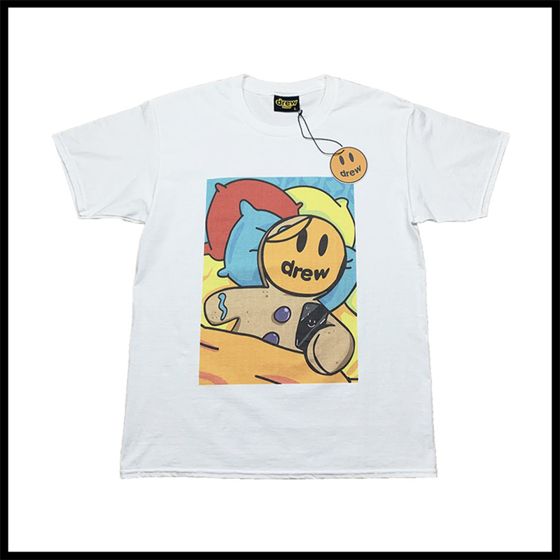 Drew House 19SS drew house 贾斯汀比伯 姜饼人笑脸 短袖男女t恤