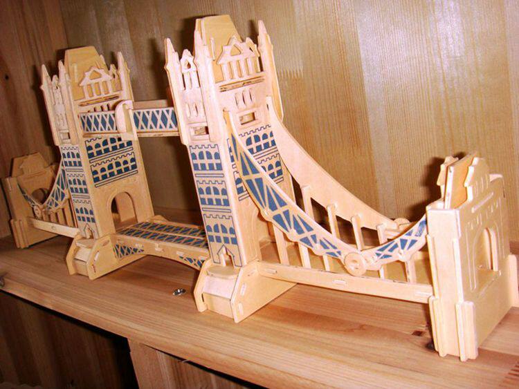 伦敦塔桥正品中小学生木质拼装模型科技小制作建筑桥梁模型