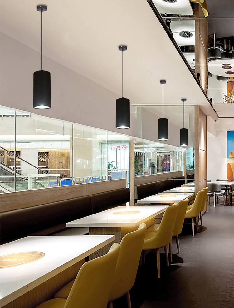 筒灯led明装吊线吊装火锅店餐厅吧台商场超市服装店筒灯