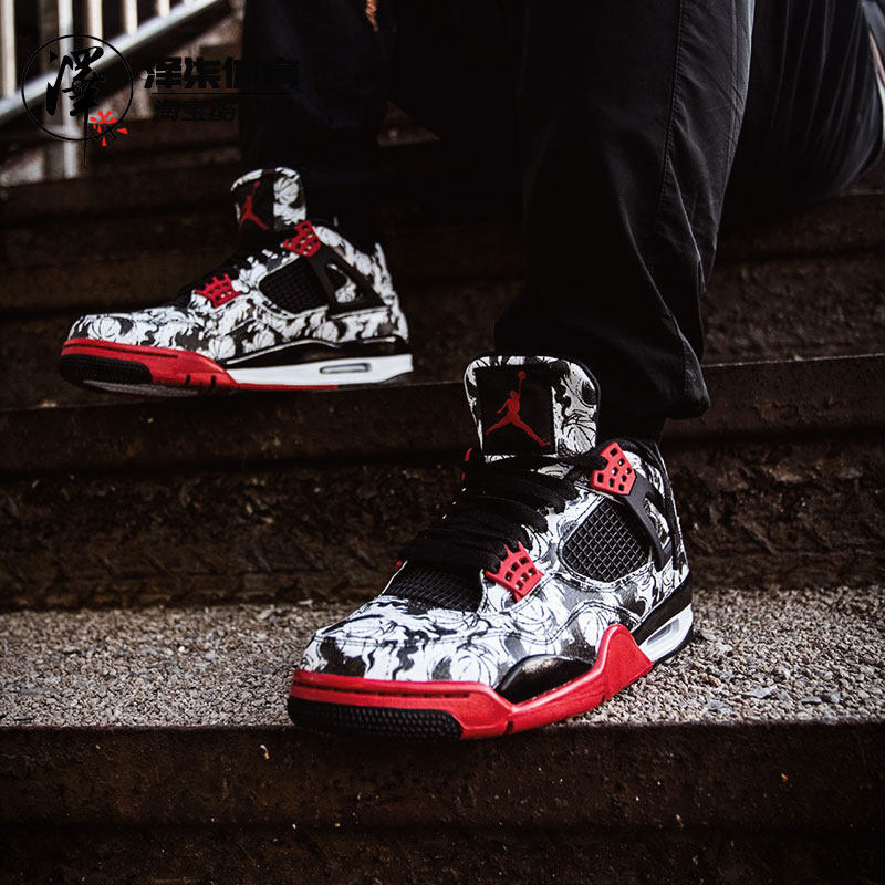 特价半盒airjordantattooaj4涂鸦女鞋bv7451-006篮球鞋