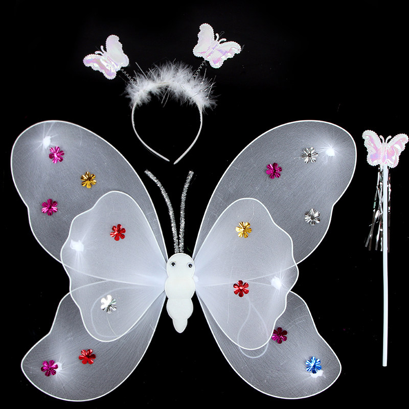 六一小女孩背的天使蝴蝶翅膀恶魔儿童公主装饰小仙女奇妙仙子道具