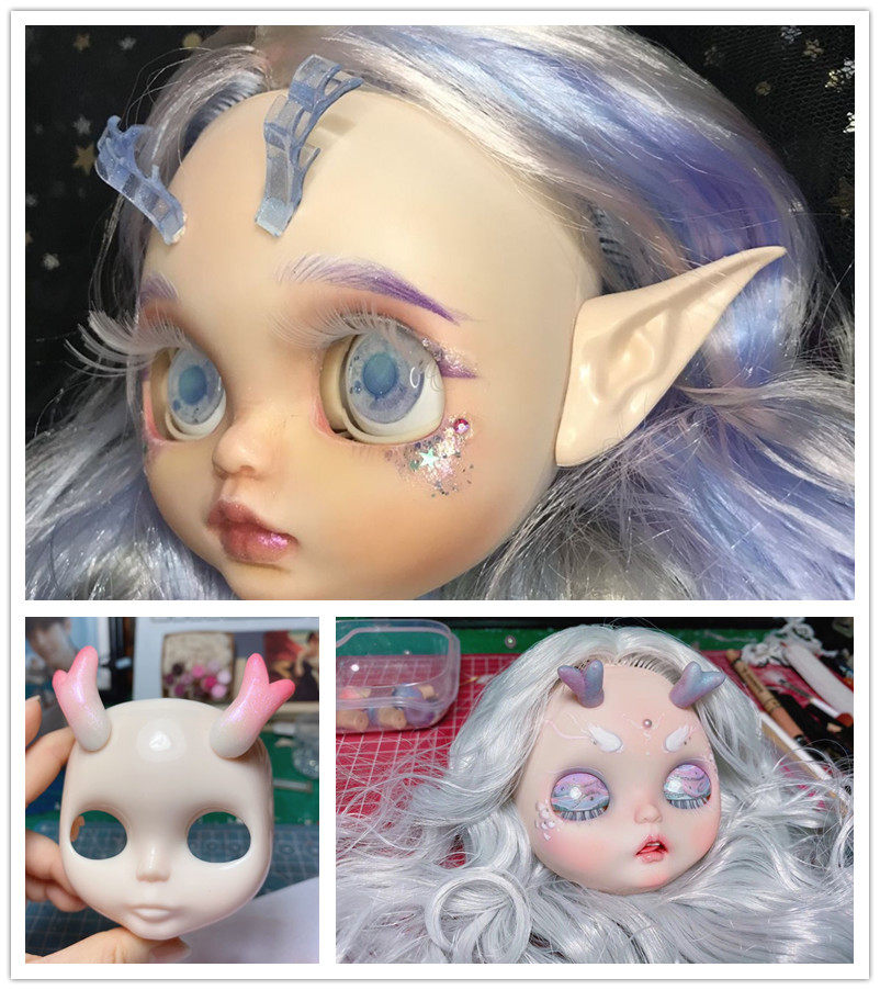 hobgoblin小布改娃额头配件手工龙角犄角独角订制娃娃