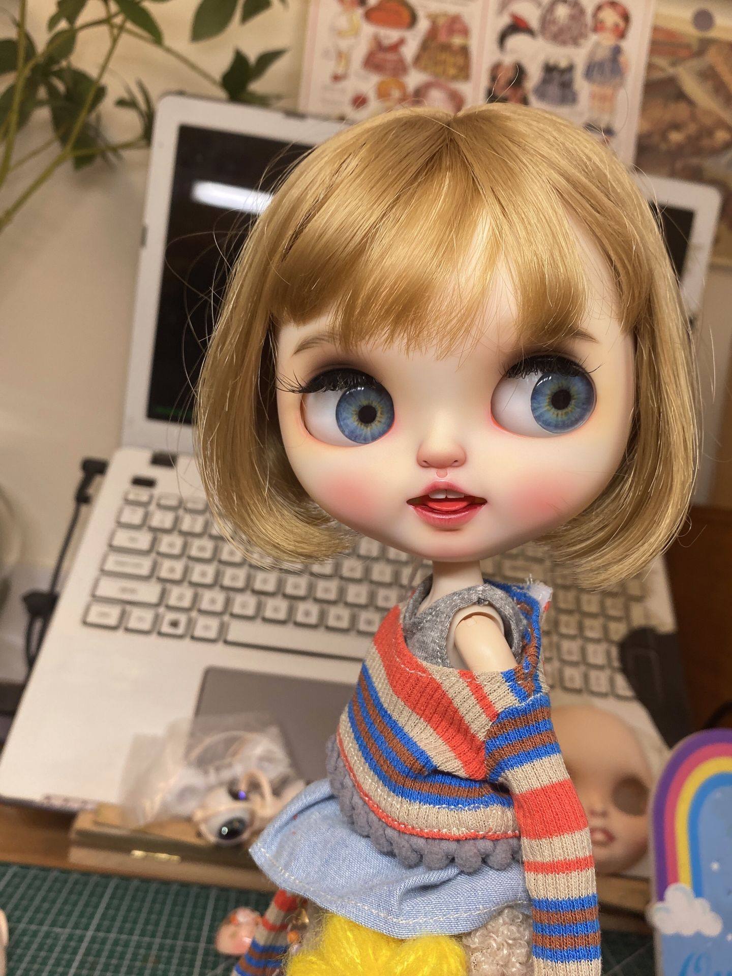 盒娃正改吐舌女孩ob24双眼皮blythe小布布娃娃改娃bjd娃娃