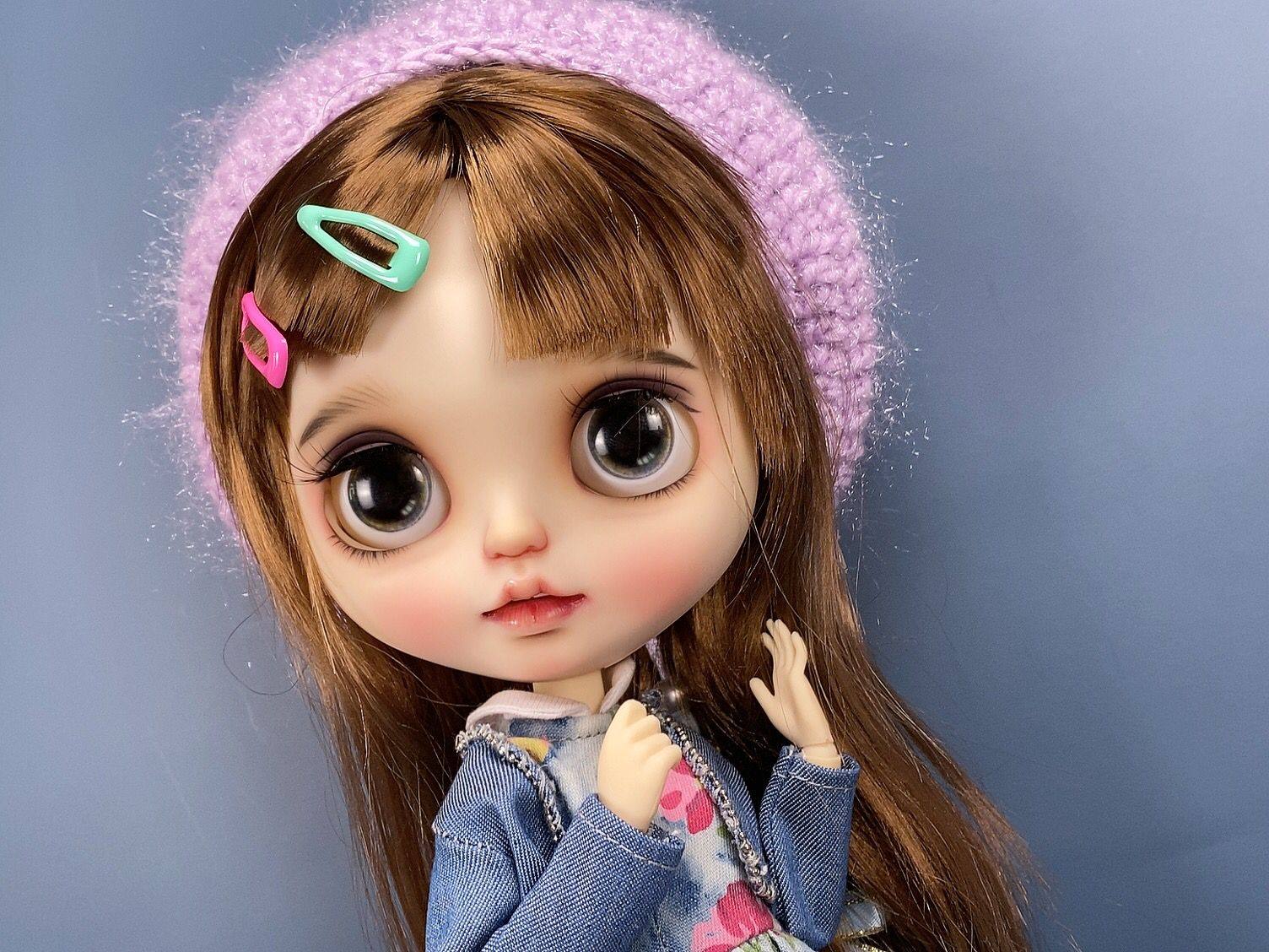 棕色刘海发白肌大胸体双眼皮嗯超可爱爱萌小布娃娃