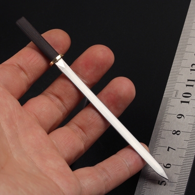 微型刀剑1比6微缩小宝剑汉剑素装款成品带鞘黑檀木兵人兵器未开刃