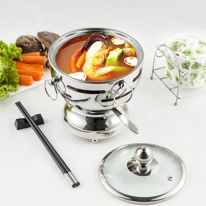 火锅不锈钢单人自助酒精炉小迷你一人一锅锅小火锅
