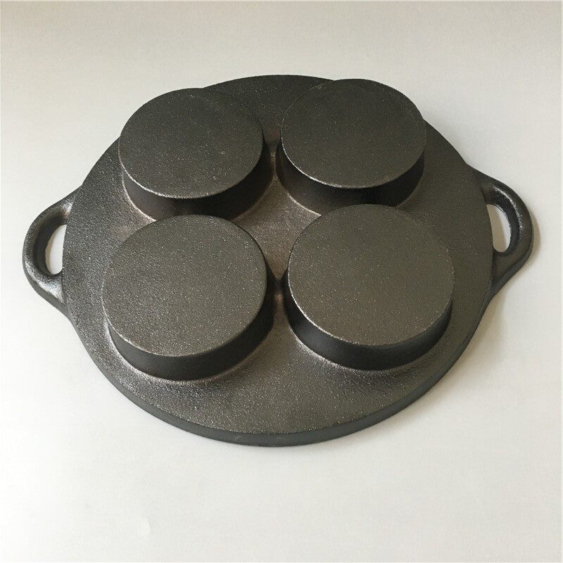 铸铁鸡蛋汉堡模具四孔加深蛋饺锅煎蛋器早餐机燃气肉蛋堡机家用