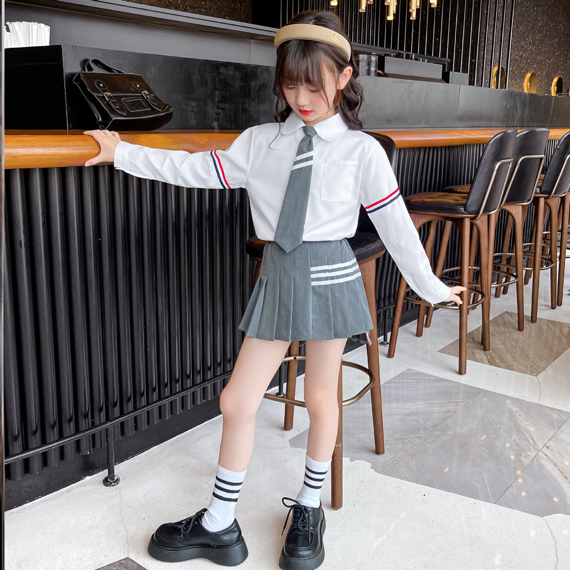 儿童童装秋款王心凌同款爱你舞蹈jk长袖套装套装