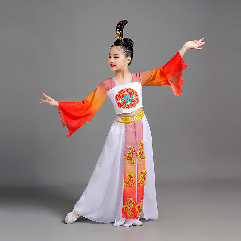 儿童古典演出服霍元甲舞蹈服装女童中国国风扇子儿童演出服