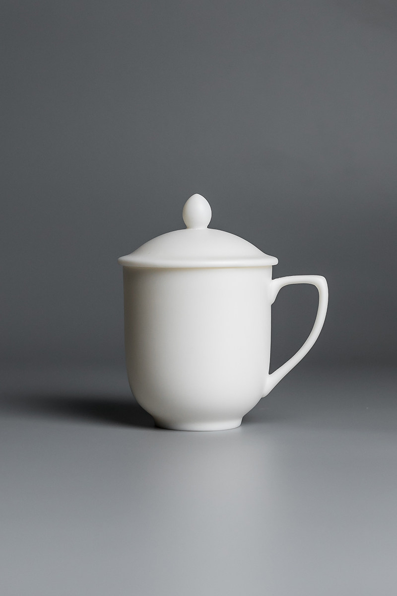 茶杯恒越羊脂白瓷办公室陶瓷家用会议泡茶个人茶杯