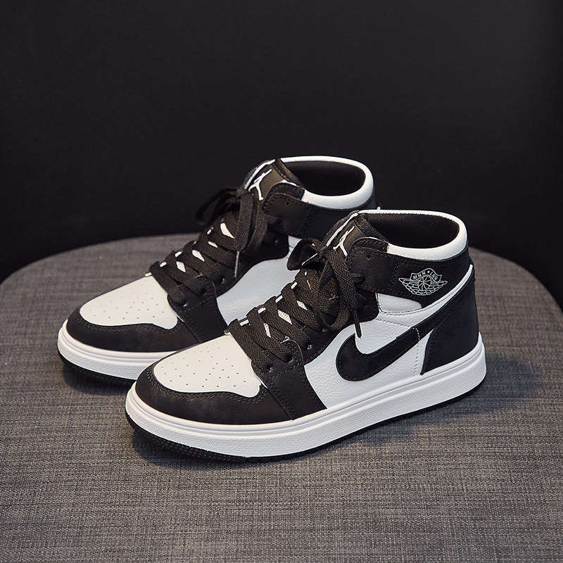 aj女鞋熊猫黑白高帮鞋鸳鸯正品aj1空军一号低帮休闲板鞋