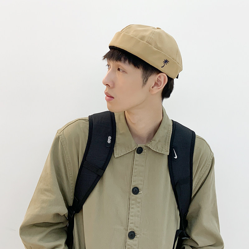 日系地主男潮无檐雅痞瓜皮皮帽街头嘻哈流氓帽子