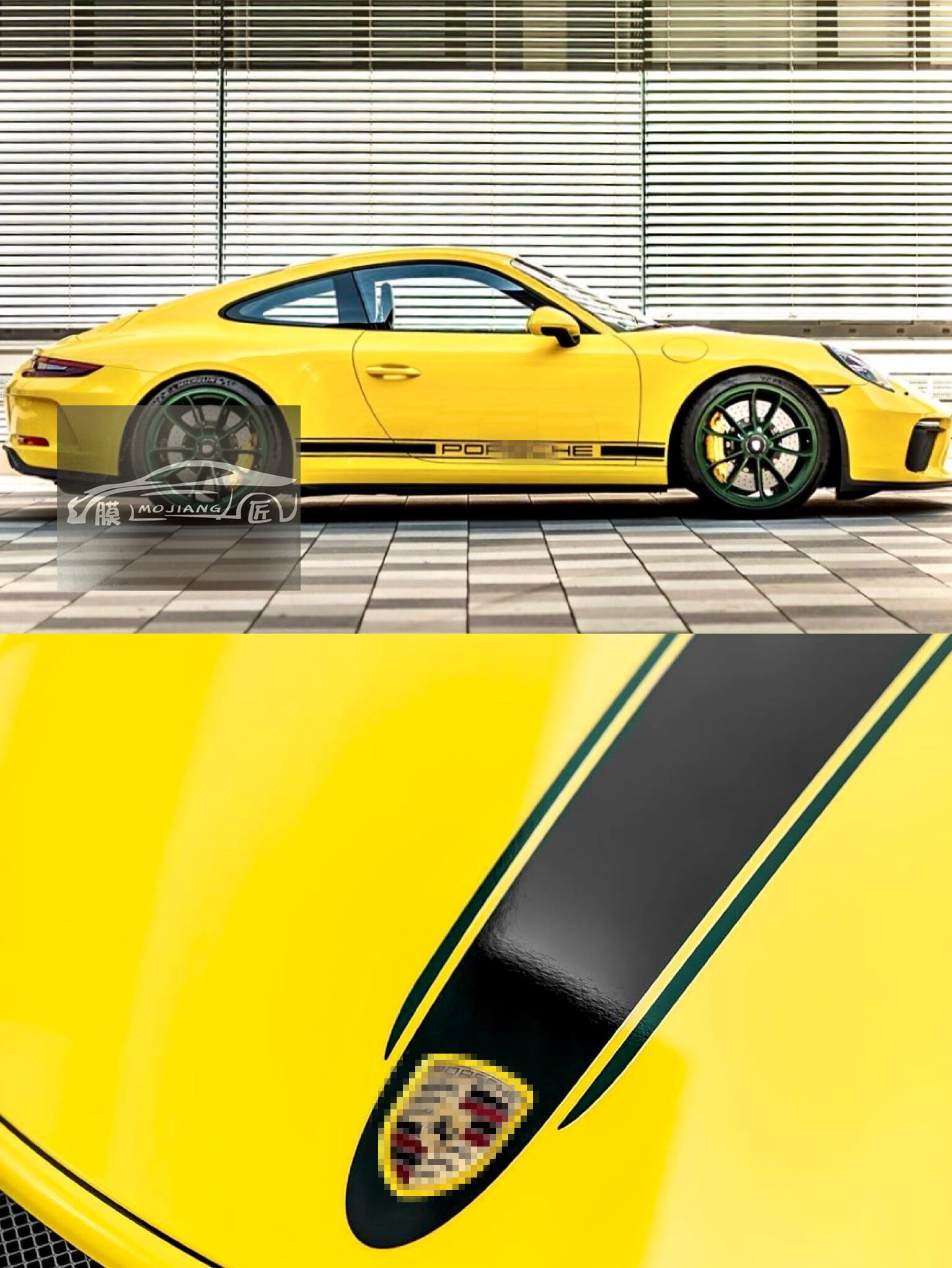 保时捷车贴拉花caymanboxster改装装饰车身机盖侧贴纸汽车装饰贴
