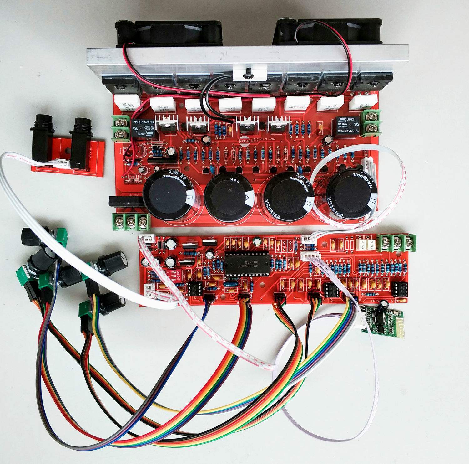 蓝牙500w立体声发烧音响响板m65831卡拉ok功放开发板