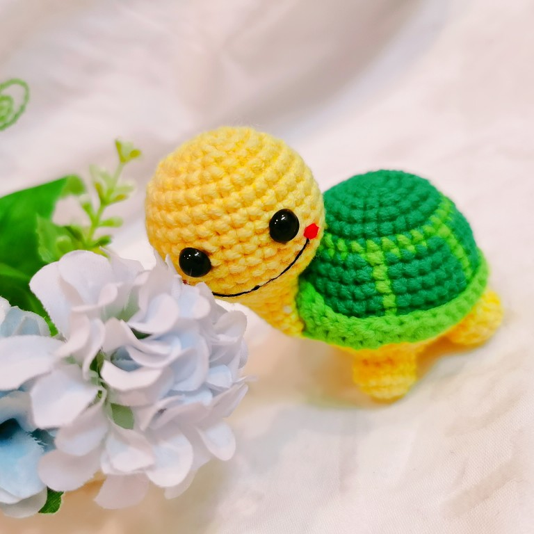 包包手工毛线编织绿色小乌龟钥匙扣挂件手机挂饰钥匙扣