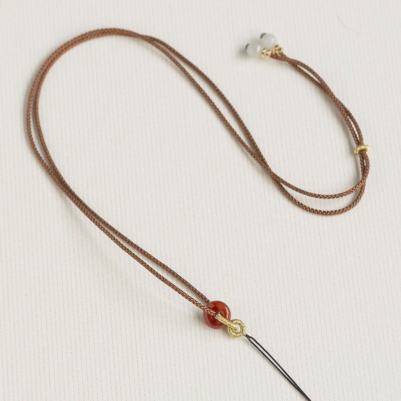 细款吊坠绳手工编织挂件绳翡翠玉坠平安扣蜜蜡佛牌项链绳男女调节